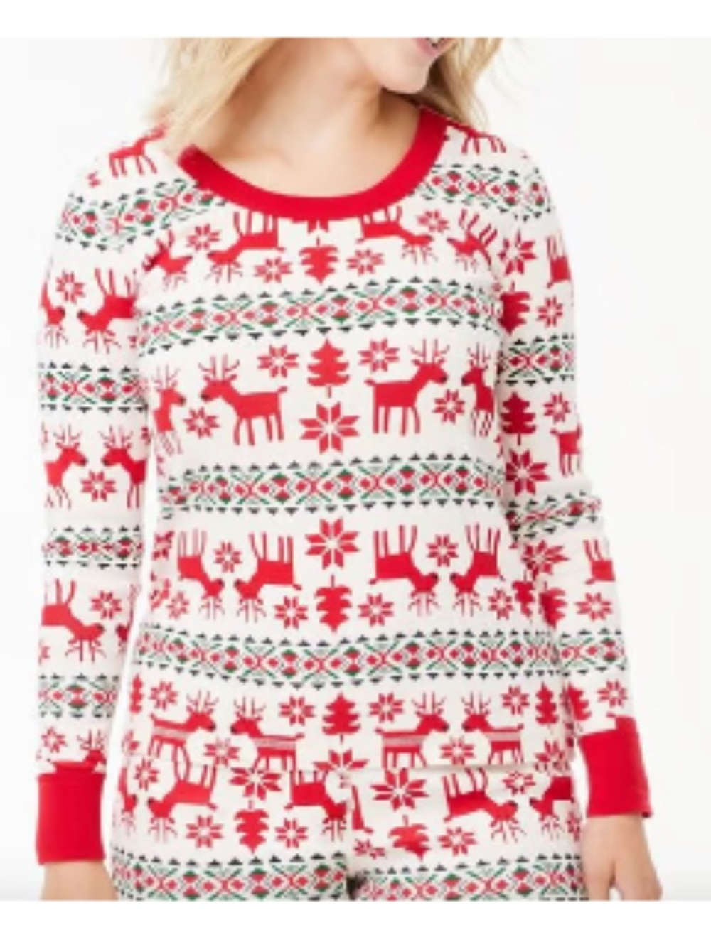 🎄Hanna Andersson Adult Holiday
Dear Deer Long John Pajama Top
Red White SZ L🎄